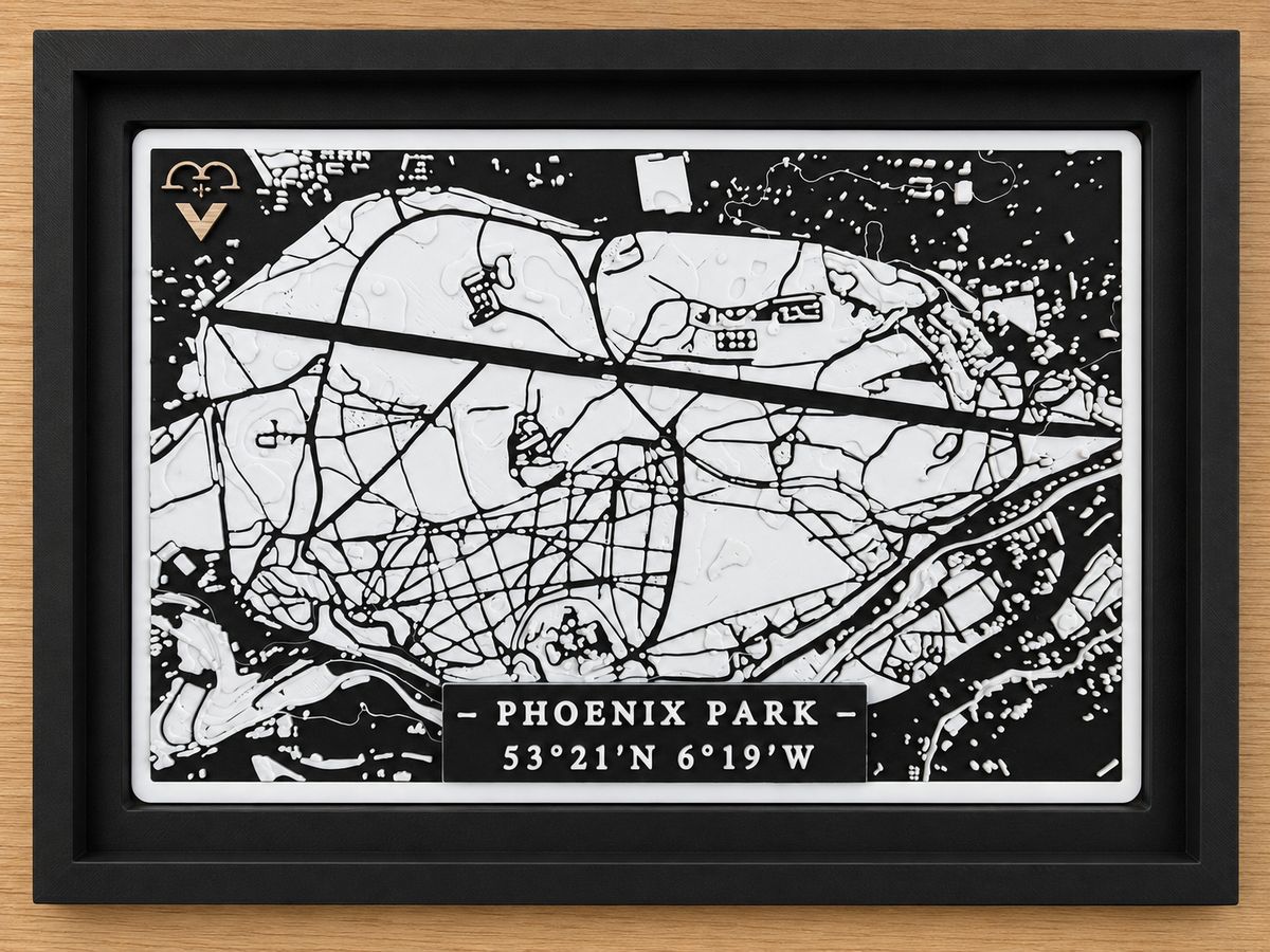 3D printed topographic map of Phoenix Park, Dublin